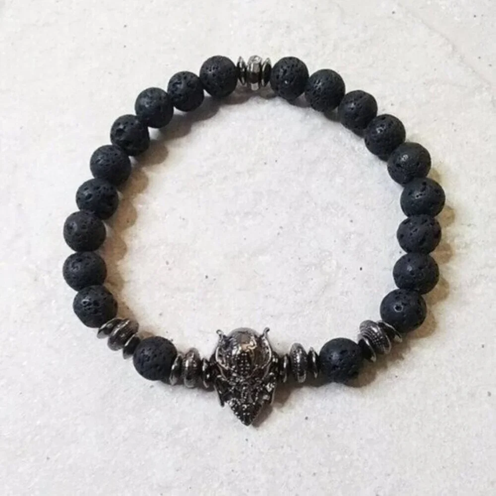 Alien Warrior Skull - Rugged Men's Bracelet! Gamers Vikings ~ Men's Gift Ideas!